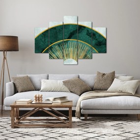 Obraz - Tvary so zlatou textúrou (150x105 cm)