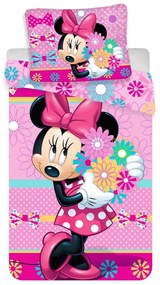 Jerry Fabrics Obliečky Minnie - Minnie - Bows and flowers | 140 x 200 cm / 70 x 90 cm