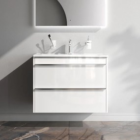 Skrinka s umývadlom 80 AM.PM Hit MTAFHX0802WG závesná, 2 zásuvky, lesklá biela