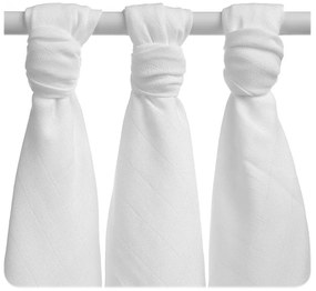 Detské bavlnené plienky PREMIUM 80x80 cm – biele, savé, 3 ks v balení