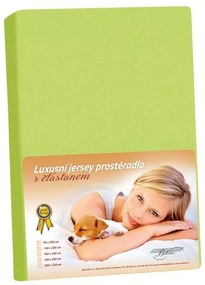 Jersey prestieradlo s elastanom zelená, 90 x 200 cm