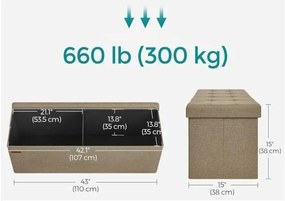 Taburet Soor s úložným priestorom béžový