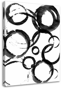 Obraz na plátně Kruhová abstrakce černá a bílá - 70x100 cm