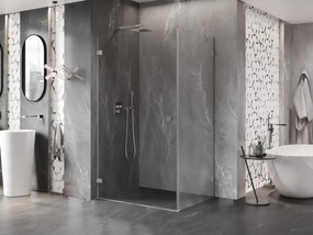 Mexen Lunar-B, výklopný sprchový kút ľavý 85 x 70 cm, 8mm číre sklo, oceľový profil, 832-085-070-97-00-L