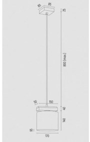 Argon 8276 - Luster na lanku CANOA 1xE27/15W/230V čierna