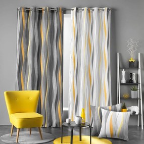 Žltý/biely záves 140x260 cm Ondulys – douceur d'intérieur