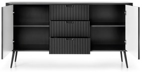 KOMODA BELLISSA ČIERNA + ČIERNE NOŽIČKY 168 cm
