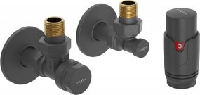 Mexen G00 termostatická súprava rohová s maskou R, antracit - W901-900-904-66