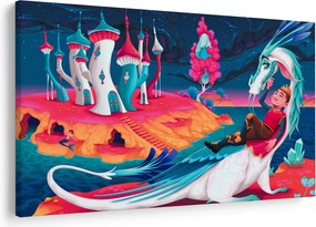 Obraz - Princ a dračia princezná (90x60 cm)