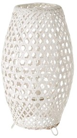 Biela bambusová stolová lampa s bambusovým tienidlom (výška 36 cm) – Casa Selección