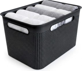 Rotho Úložný box s madly BRISEN 16l, 36x26,2x21cm, černý