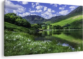 Obraz - Krajina s jazerom (90x60 cm)