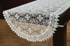 Ovalný krajkový obrus krémovej farby Šírka: 40 cm | Dĺžka: 85 cm