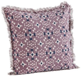 MADAM STOLTZ Bavlnený poťah na vankúš Dusty lilac/White/Blue 50 × 50 cm