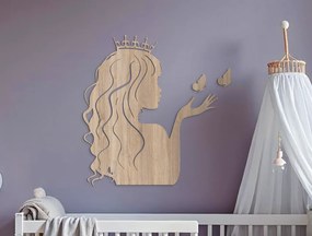 drevko Nálepka do detskej izby Princezná a motýle Rozmer obrazu: 49,5 x 44,5 cm, Farba dekorácie: Čierna