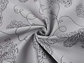 Biante Teflónový oválny obrus TF-083 Kvetované ornamenty na sivom 80x120 cm