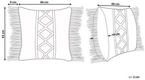 Dekoratívny bavlnený makramé vankúš 40 x 45 cm béžový YORTAN Beliani