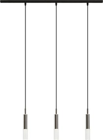 Moderný koľajnicový systém čierny s 3 závesnými svietidlami tmavý bronz 1-fázový - Slimline Loyce