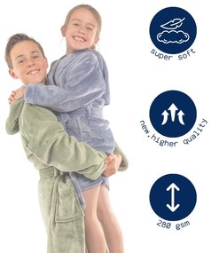 Ružový detský župan z mikroplyšu veľkosť 134-140 Delux – Tiseco Home Studio