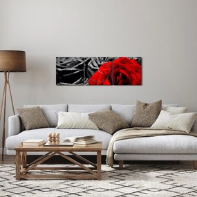 Obraz - Ruže (s hodinami) (90x30 cm)