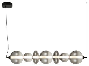 Závesné svietidlo Daphne, 7x grafitové sklenené tienidlo, b