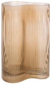 Svetlohnedá sklenená váza PT LIVING Wave, výška 27 cm