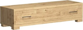 Nízka dubová TV skrinka so zásuvkou, 140x43x33 cm