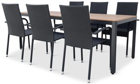 Záhradný jedálenský set Milano + 6x ratanová stolička Paris