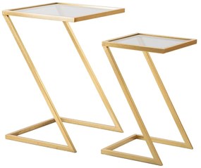 Odkladacie stolíky v súprave 2 ks so sklenenou doskou 40x40 cm Zet – Mauro Ferretti