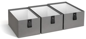 Sivé kartónové úložné boxy v súprave 3 ks 20,5x29,5x14,5 cm Aston Paper Laminate – Bigso