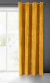 Dekorstudio Záves VILLA z exkluzívneho zamatu 140 x 250 cm v horčicovej farbe - dekoračné kolieska