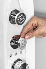 Polysan Polysan, MOLA rohový sprchový panel s termostatickou batériou 210x1300mm, bielá, 80372