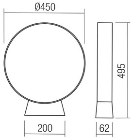 Redo 91066 - LED vonkajšie svietidlo ONIRO LED/15W/230V 49,5 cm CRI 90 IP65 antracit