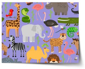 Sablio Plagát Animované safari - 60x40 cm
