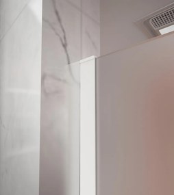 Erga Paris, sprchová zástena Walk-In 130x200 cm, 8mm sklo námraza, biely profil, ERG-V02-PARIS-130x200-FR-WH