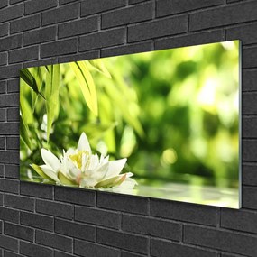 Obraz na skle Kvet listy 120x60 cm