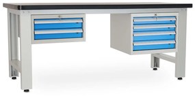 Dielenský stôl Solid MDF-24, 210 cm, 2 závesné boxy, čierna