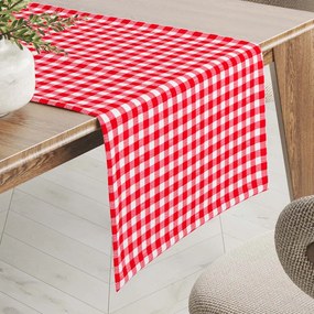 Biante Bavlnený behúň na stôl Sandra SA-056 Červeno-biele kocky 20x120 cm