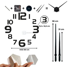 Nalepovacie hodiny na stenu - moderné 3D hodiny I SENTOP 12S034