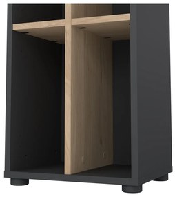 Knižnica v dekore duba v antracitovo-prírodnej farbe 41x205 cm Sign – Tvilum