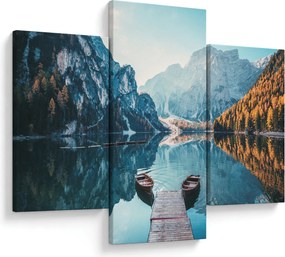 Obraz - Lode na jazere Braies (90x60 cm)