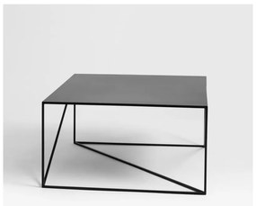 Čierny konferenčný stolík CustomForm Memo, 80 x 80 cm