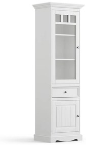 PROXIMA.store - Rustikálna vitrína ľavá 2s.1 - BELLUNO ELEGANTE FARBA: biela - orech