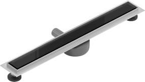 Mexen Flat lineárny nerezový žľab 60 cm, 360 ° sifón, čierne sklo - 1026060-40