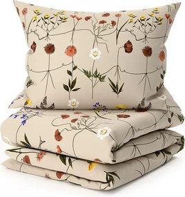 Sada obliečok z mikrovlákna HERBAR béžové + obliečka na vankúš 45 x 45 cm ZDARMA