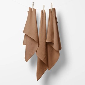 Biante Mušelínová plienka/dečka Nature MSN-017 Svetlo hnedá - ZVÝHODNENÁ SADA 3 KS 70x70 cm - Sada 3 ks