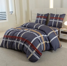 Obliečky z mikrovlákna TARTAN tmavomodré Rozmer obliečky: 2 ks 70 x 80 cm | 160 x 200 cm