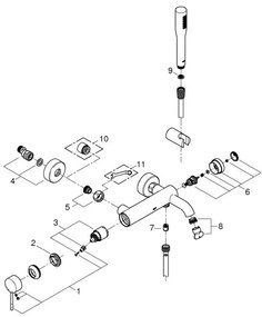 GROHE 33628001 - Vaňová batéria ESSENCE DN 15, lesklý chróm