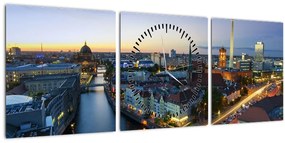Obraz Berlína (s hodinami) (90x30 cm)