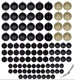 Vianočné gule KL-21X04 čierne (100 ks)
